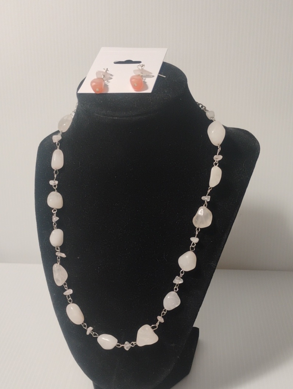 Chunky Quartz Necklace & Earrings